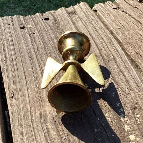 Vintage Brass Angel Candlestick Holder Unique‎ Winged Design Home Decor - Picture 3 of 4